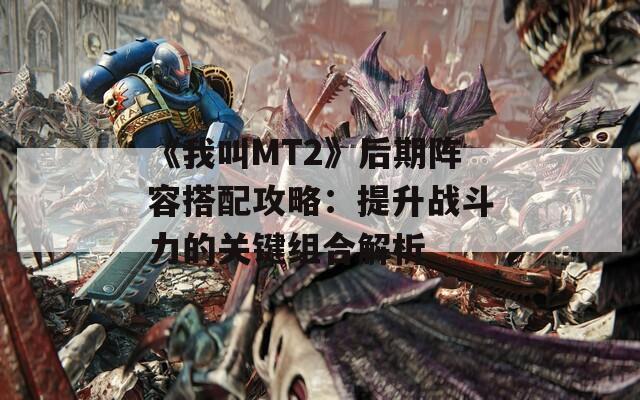 《我叫MT2》后期阵容搭配攻略：提升战斗力的关键组合解析