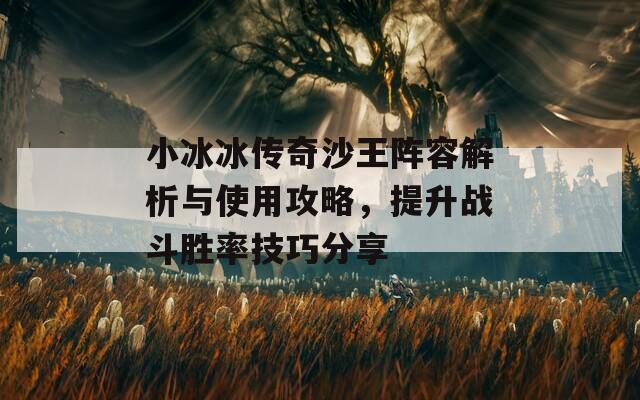 小冰冰传奇沙王阵容解析与使用攻略，提升战斗胜率技巧分享