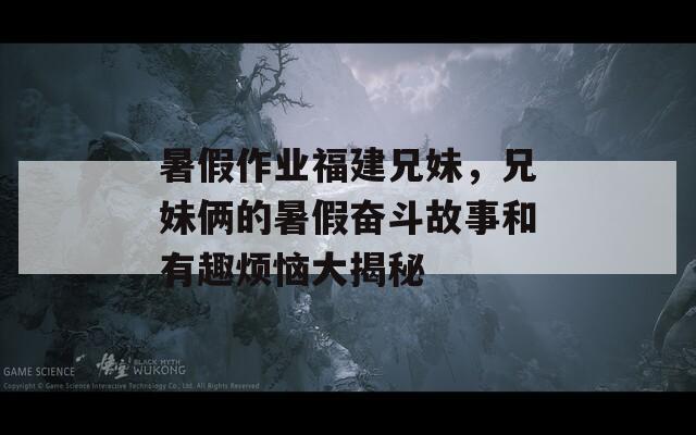暑假作业福建兄妹，兄妹俩的暑假奋斗故事和有趣烦恼大揭秘