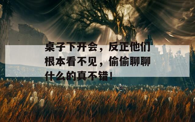 桌子下开会，反正他们根本看不见，偷偷聊聊什么的真不错！