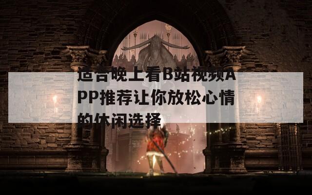 适合晚上看B站视频APP推荐让你放松心情的休闲选择
