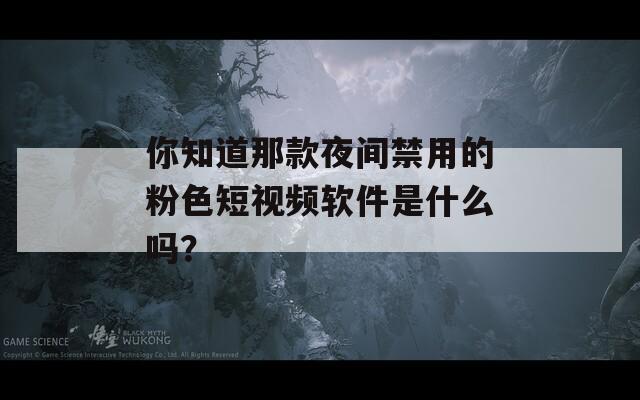 你知道那款夜间禁用的粉色短视频软件是什么吗？