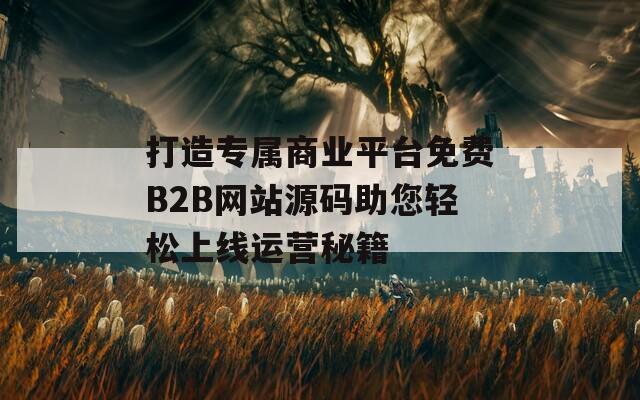 打造专属商业平台免费B2B网站源码助您轻松上线运营秘籍