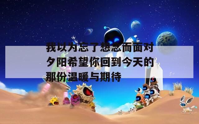 我以为忘了想念而面对夕阳希望你回到今天的那份温暖与期待