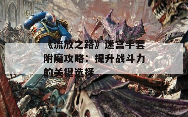 《流放之路》迷宫手套附魔攻略：提升战斗力的关键选择
