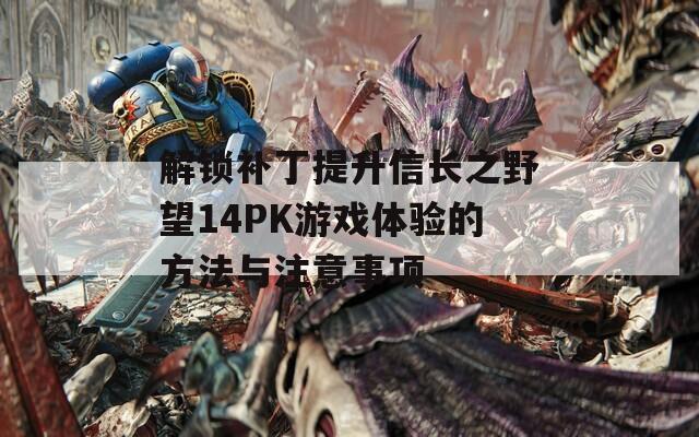 解锁补丁提升信长之野望14PK游戏体验的方法与注意事项