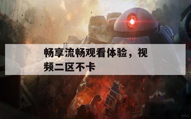 畅享流畅观看体验，视频二区不卡