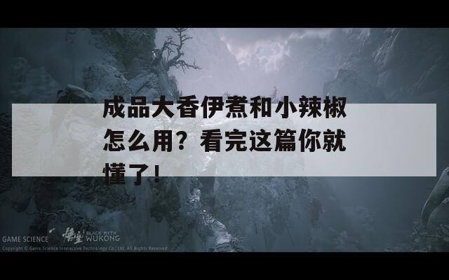 成品大香伊煮和小辣椒怎么用？看完这篇你就懂了！