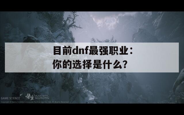 目前dnf最强职业：你的选择是什么？