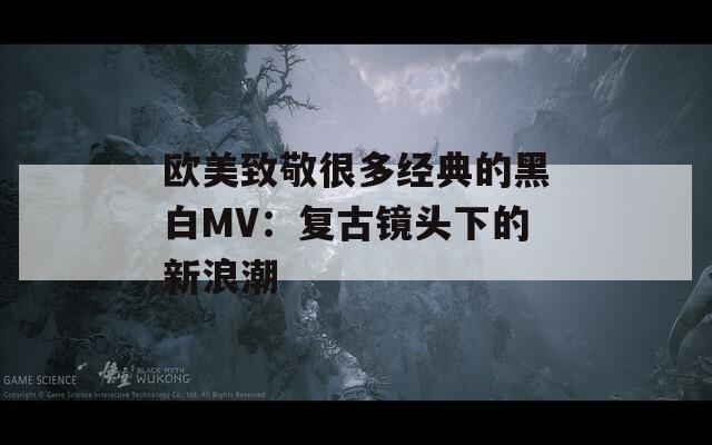 欧美致敬很多经典的黑白MV：复古镜头下的新浪潮