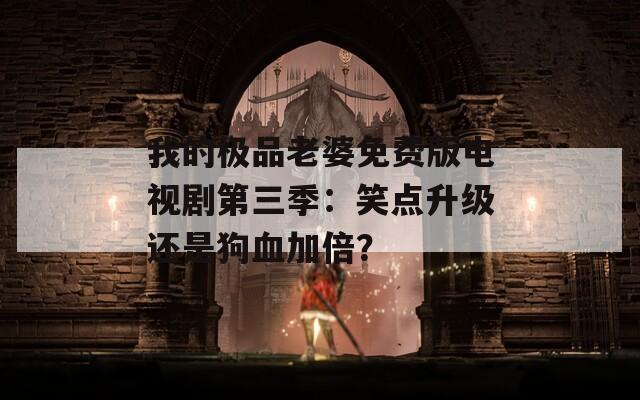 我的极品老婆免费版电视剧第三季：笑点升级还是狗血加倍？