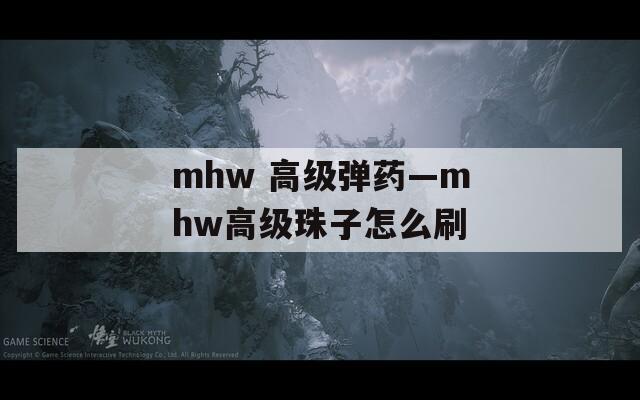 mhw 高级弹药—mhw高级珠子怎么刷