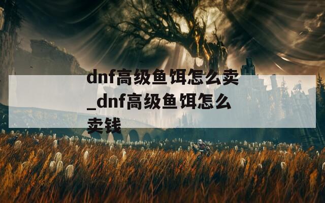 dnf高级鱼饵怎么卖_dnf高级鱼饵怎么卖钱