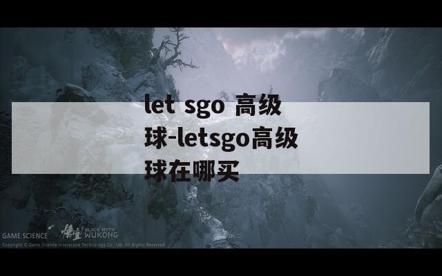 let sgo 高级球-letsgo高级球在哪买