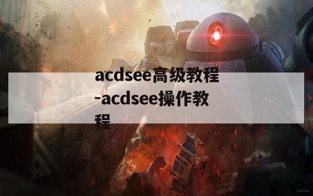 acdsee高级教程-acdsee操作教程