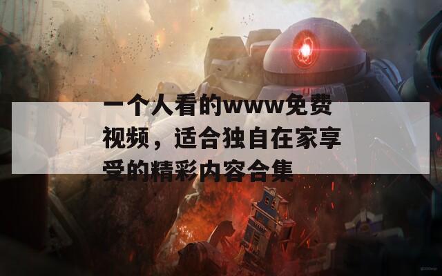 一个人看的www免费视频，适合独自在家享受的精彩内容合集