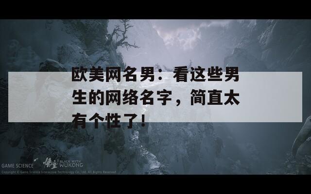 欧美网名男：看这些男生的网络名字，简直太有个性了！