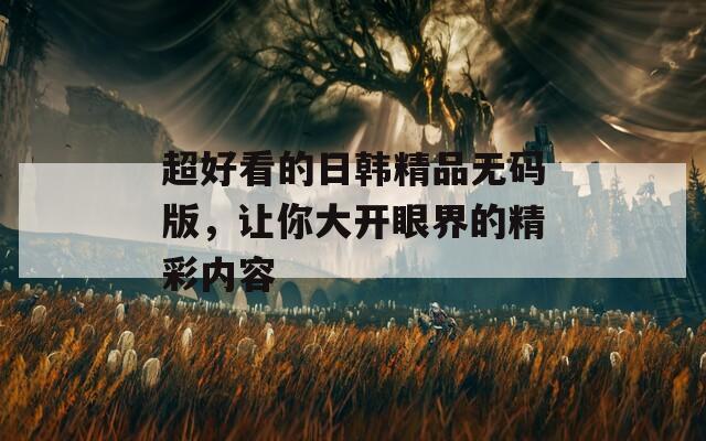 超好看的日韩精品无码版，让你大开眼界的精彩内容