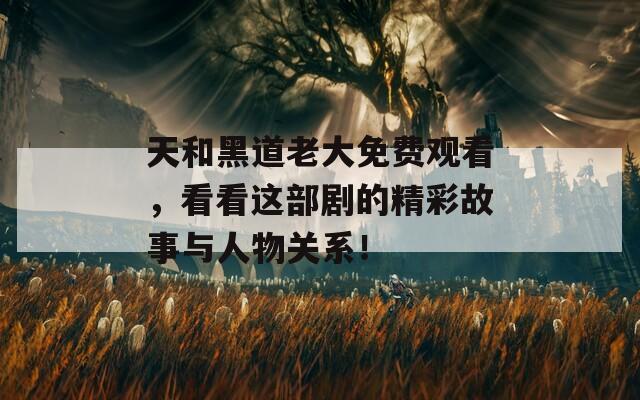 天和黑道老大免费观看，看看这部剧的精彩故事与人物关系！