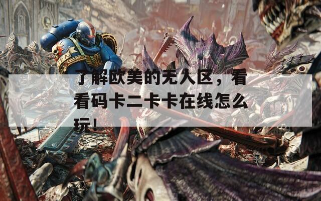 了解欧美的无人区，看看码卡二卡卡在线怎么玩！
