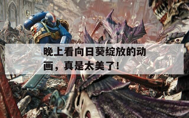 晚上看向日葵绽放的动画，真是太美了！
