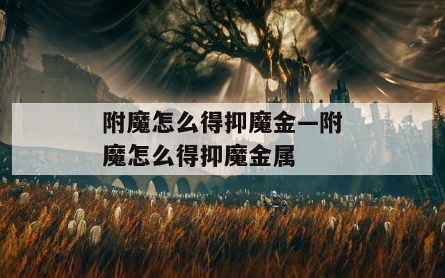 附魔怎么得抑魔金—附魔怎么得抑魔金属