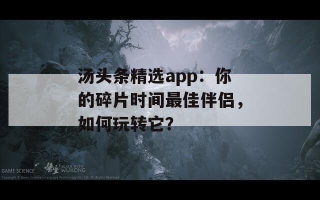 汤头条精选app：你的碎片时间最佳伴侣，如何玩转它？