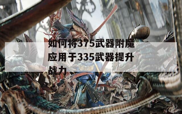 如何将375武器附魔应用于335武器提升战力