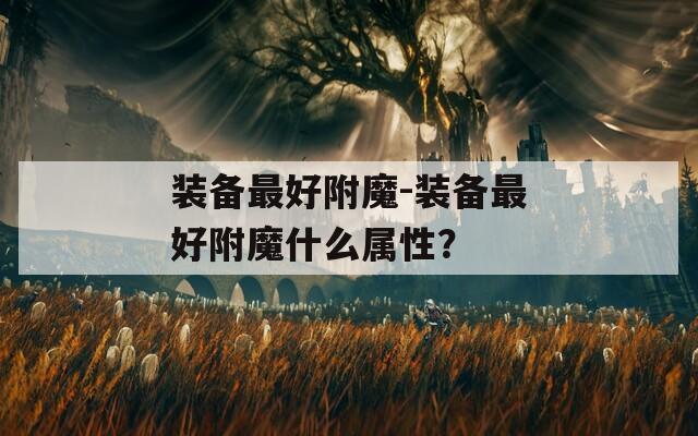 装备最好附魔-装备最好附魔什么属性？