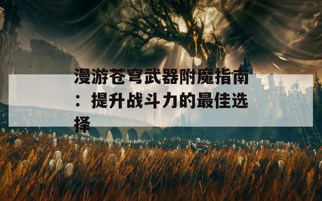 漫游苍穹武器附魔指南：提升战斗力的最佳选择