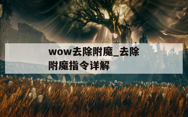 wow去除附魔_去除附魔指令详解