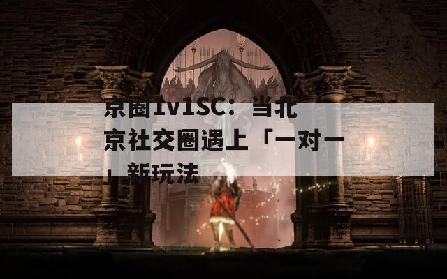 京圈1v1SC：当北京社交圈遇上「一对一」新玩法