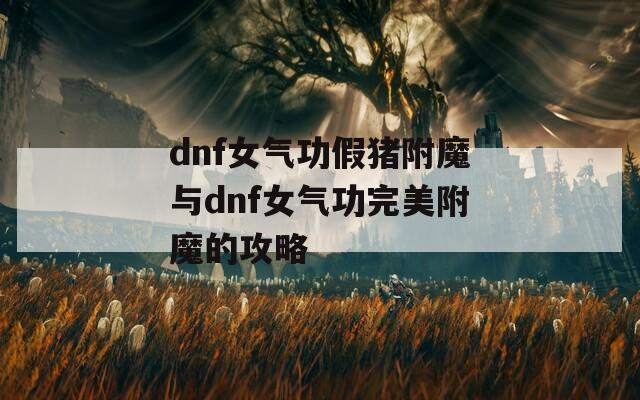 dnf女气功假猪附魔与dnf女气功完美附魔的攻略