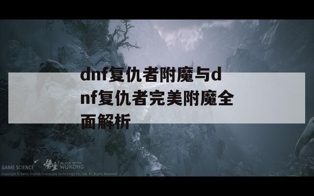 dnf复仇者附魔与dnf复仇者完美附魔全面解析