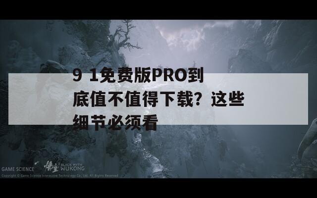 9 1免费版PRO到底值不值得下载？这些细节必须看