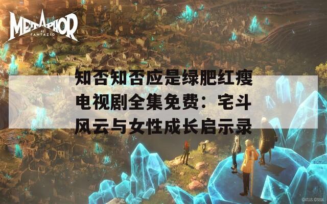 知否知否应是绿肥红瘦电视剧全集免费：宅斗风云与女性成长启示录