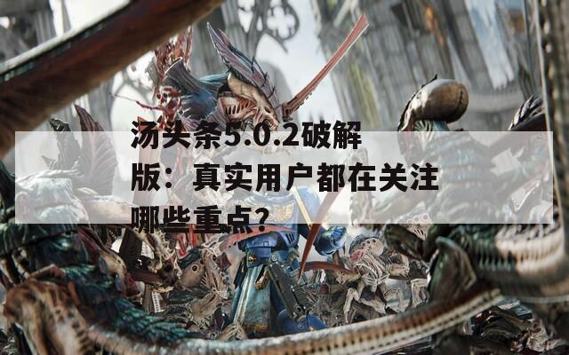 汤头条5.0.2破解版：真实用户都在关注哪些重点？