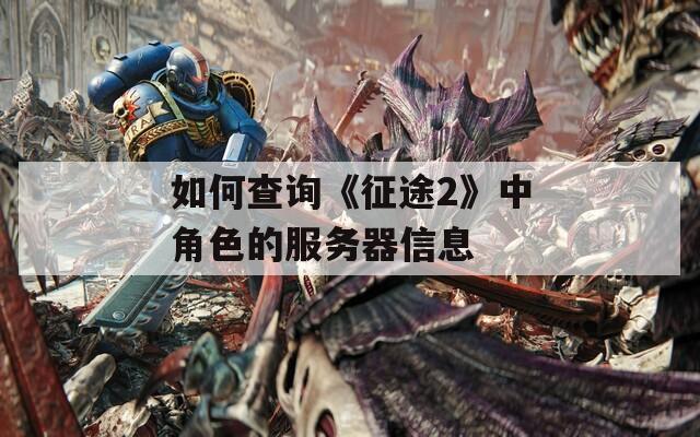 如何查询《征途2》中角色的服务器信息