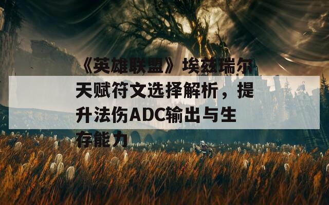 《英雄联盟》埃兹瑞尔天赋符文选择解析，提升法伤ADC输出与生存能力