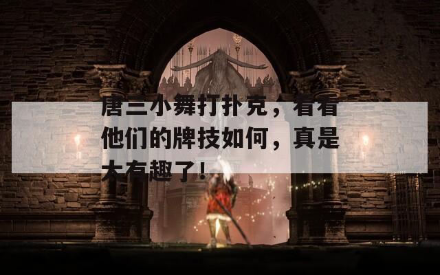 唐三小舞打扑克，看看他们的牌技如何，真是太有趣了！