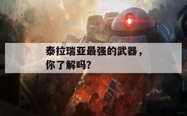 泰拉瑞亚最强的武器，你了解吗？