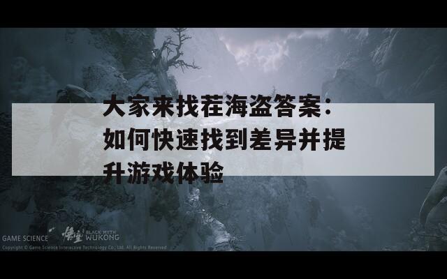 大家来找茬海盗答案：如何快速找到差异并提升游戏体验