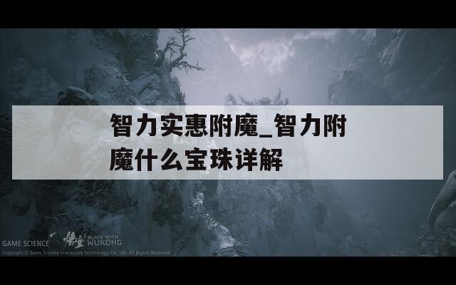智力实惠附魔_智力附魔什么宝珠详解